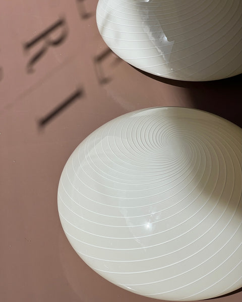 Vintage Murano cream/white swirl ceiling/wall lamp (D28) (2 available)
