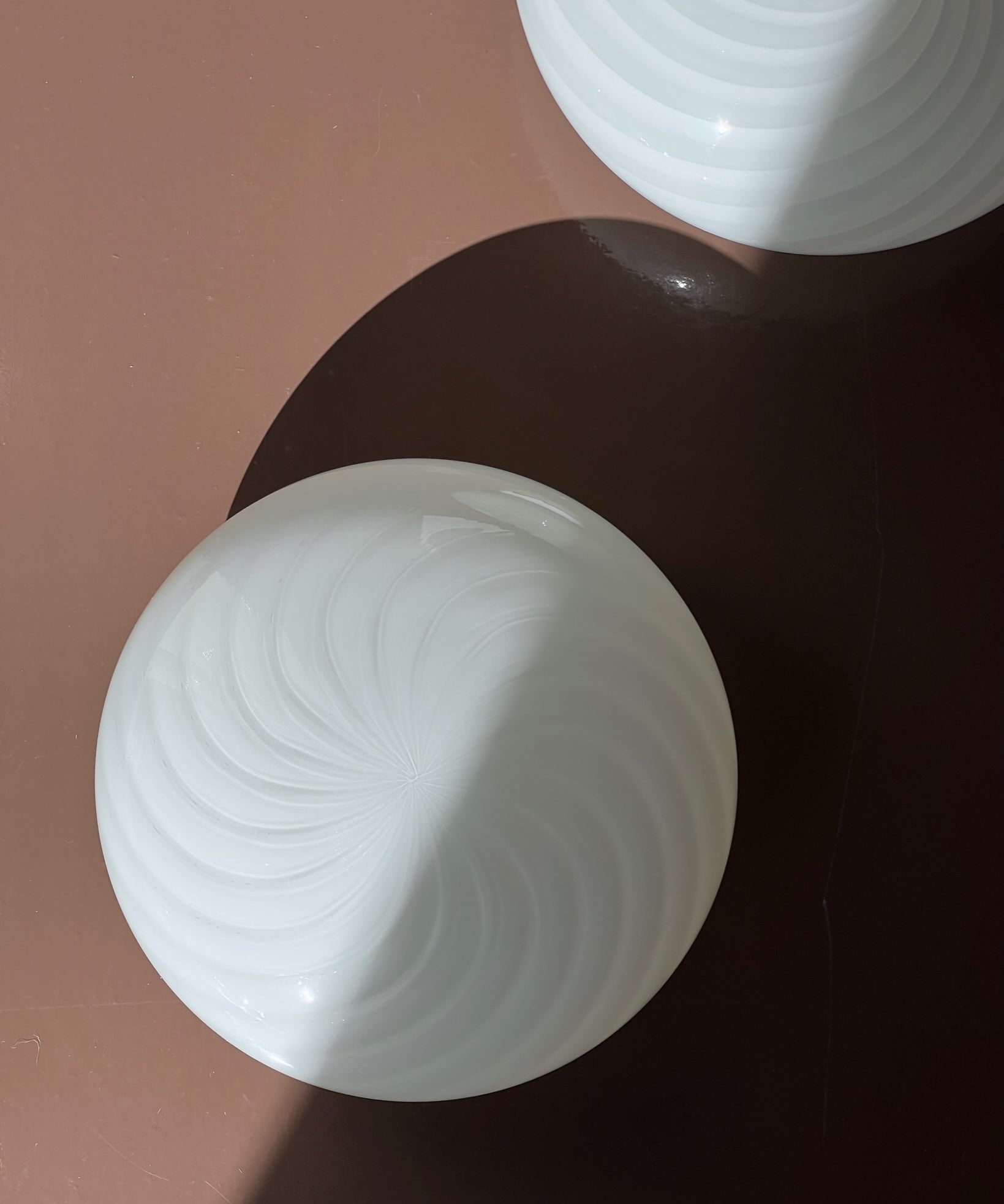 Vintage Murano white swirl ceiling/wall lamp (D24)