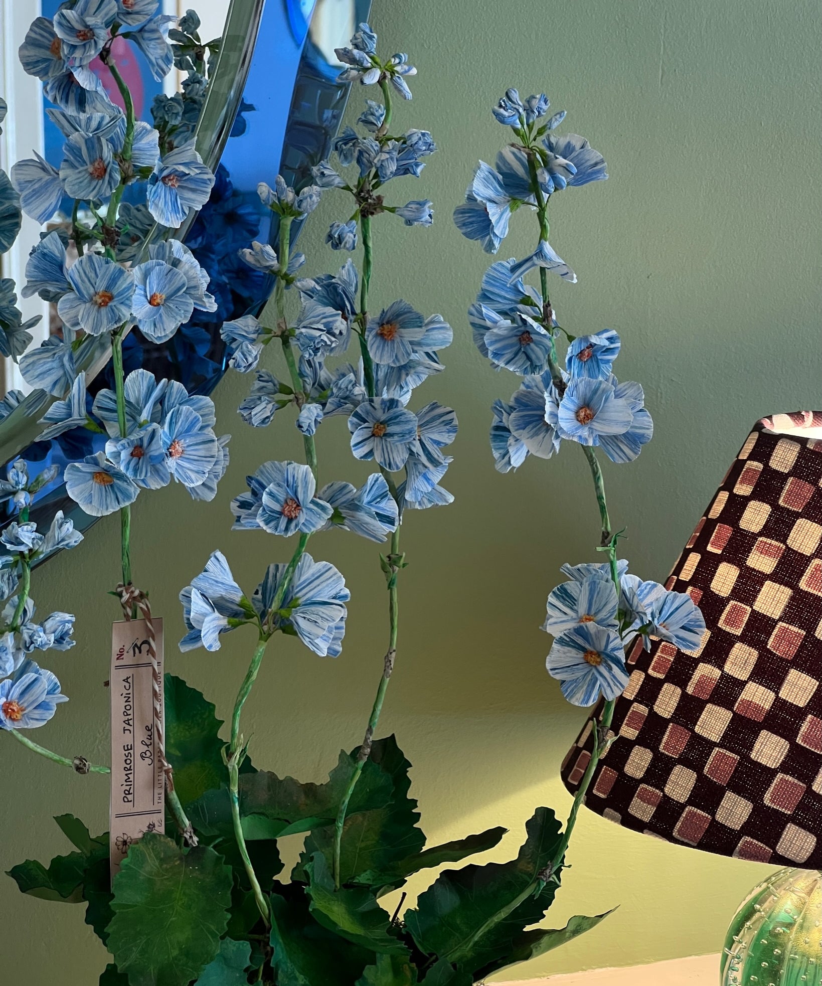 Paper flower 'Blue Primrose Japonica'