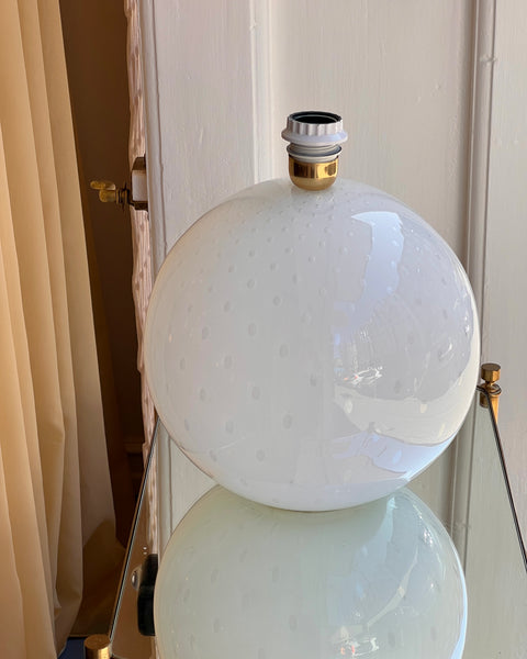 Vintage white dotted Murano table lamp (without shade)