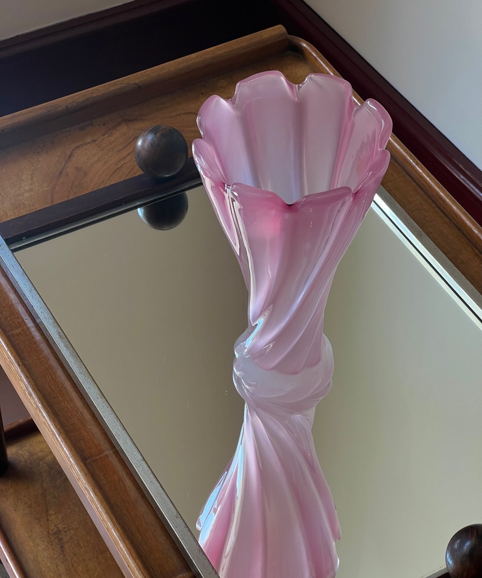 Vintage pink Murano vase