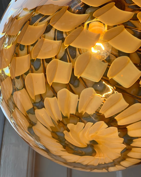 Vintage golden clear Murano ceiling lamp (D35)