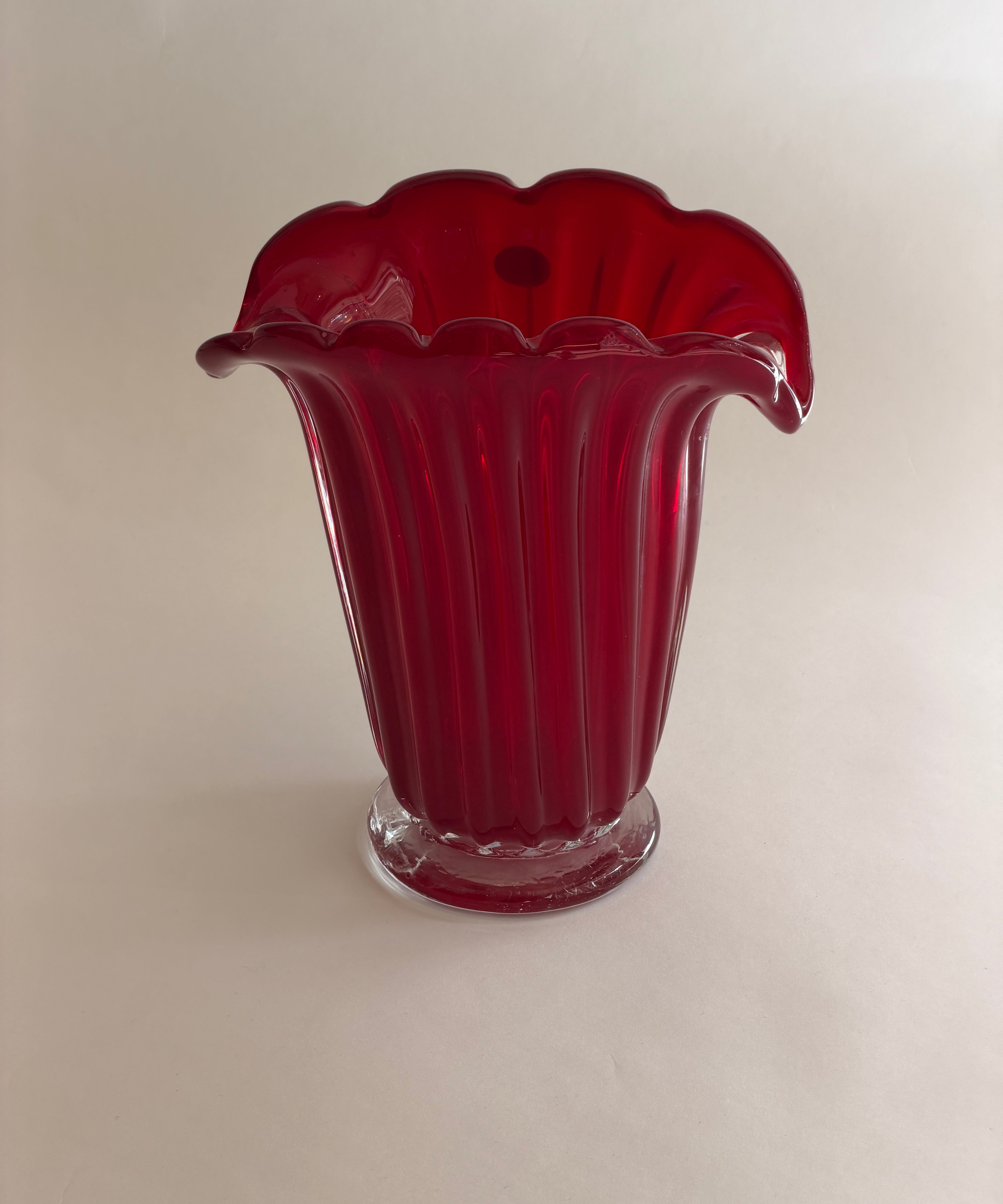 Vintage red Murano vase