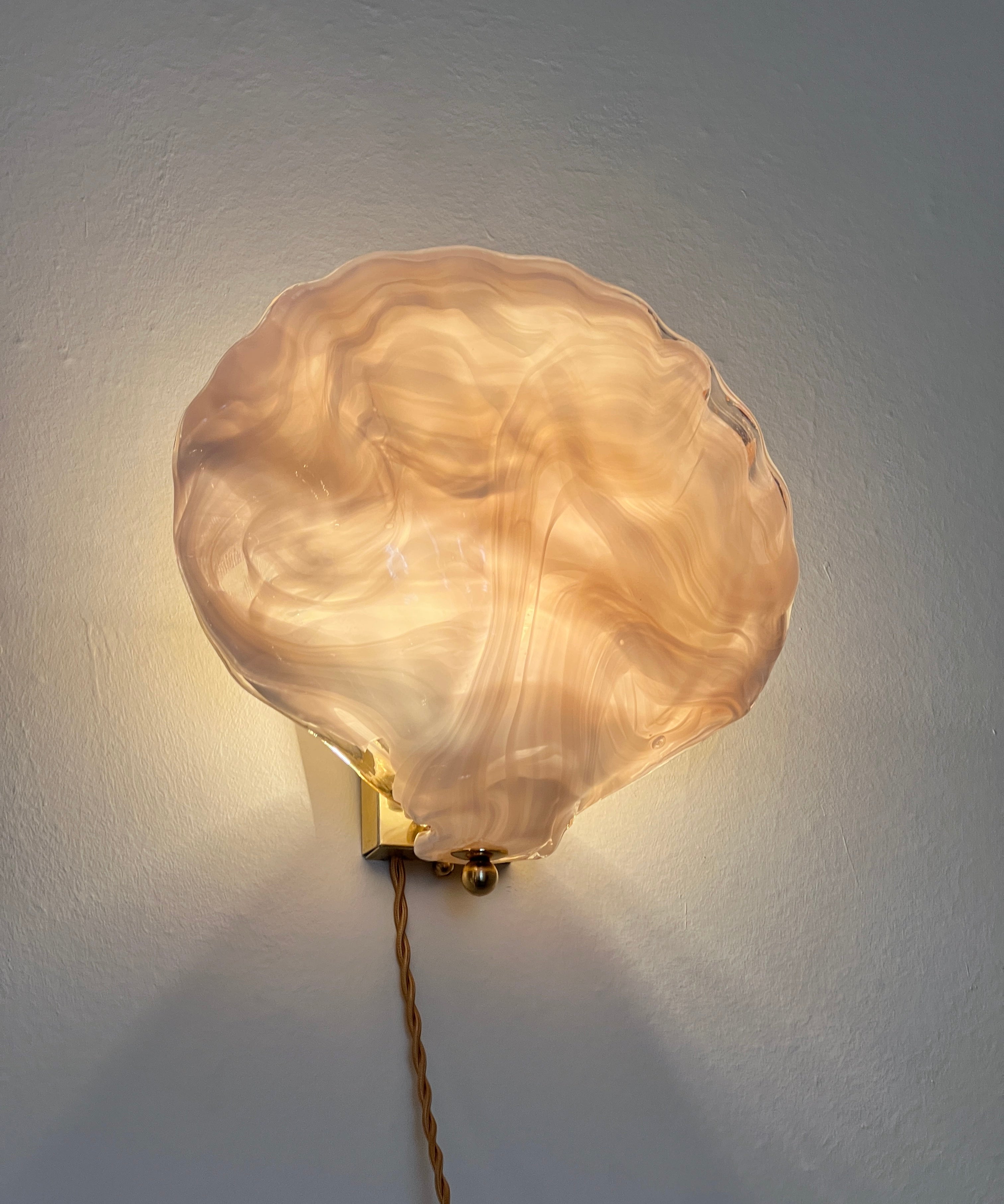 Vintage pink Murano wall lamp