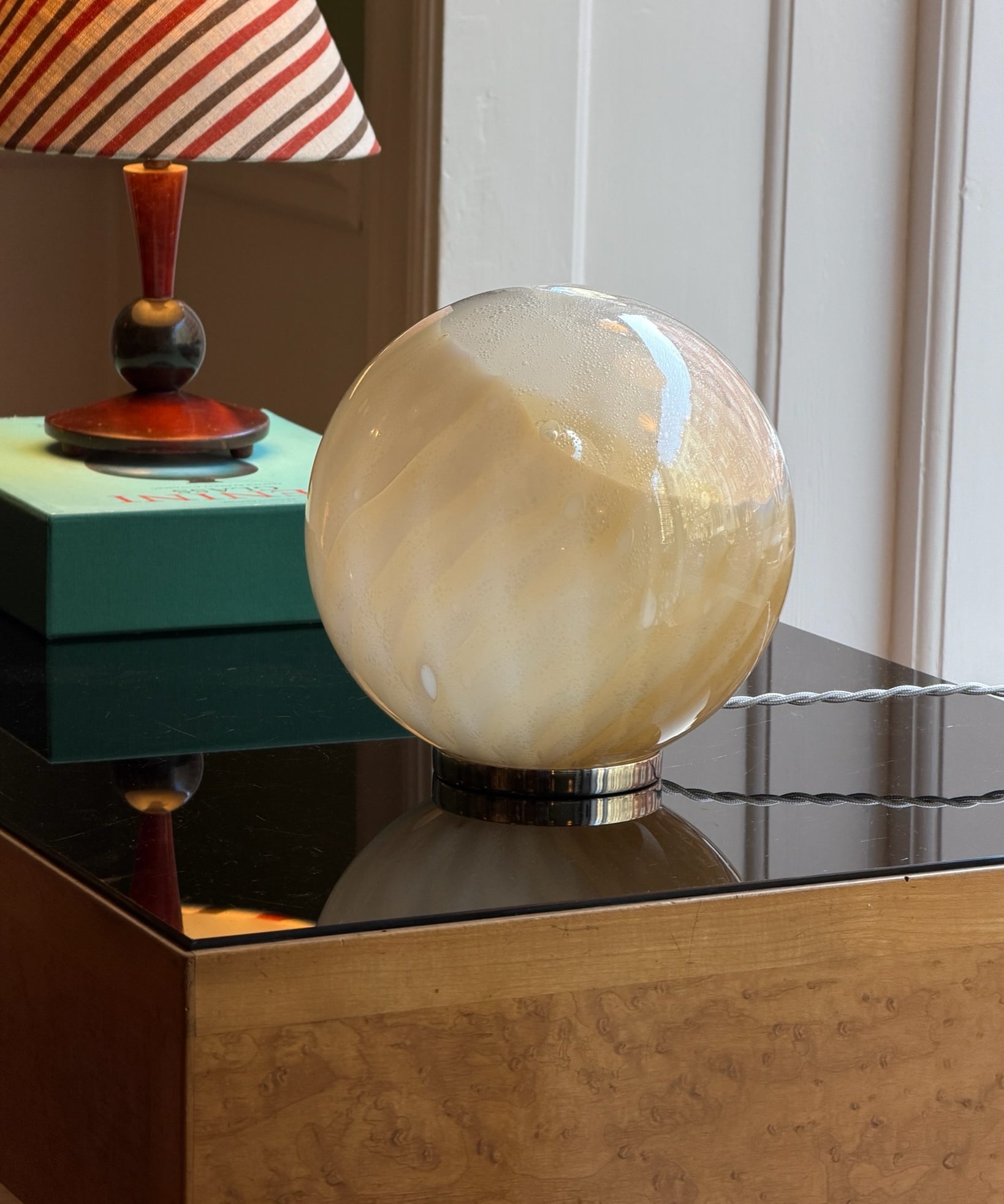 Vintage golden clear Murano table lamp