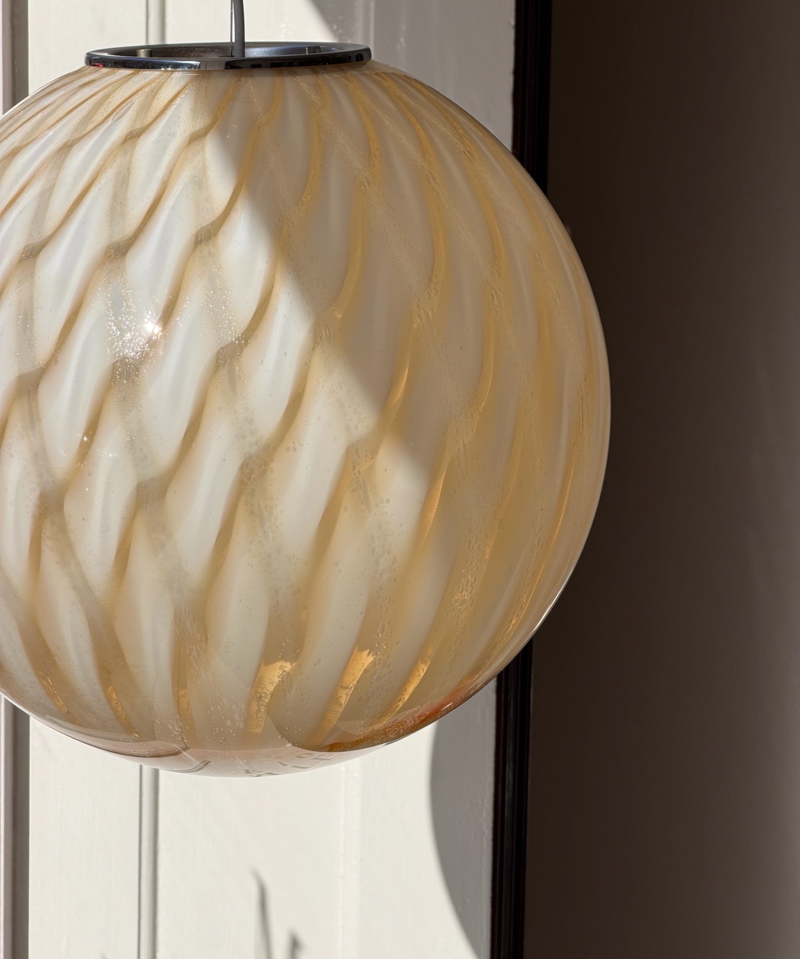 Vintage golden clear Murano ceiling lamp (D40)