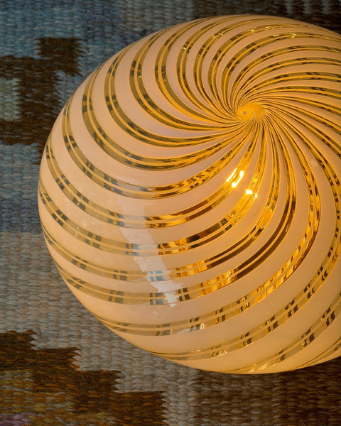 Vintage Murano clear/golden swirl ceiling/wall lamp (D25)