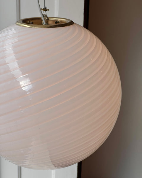 Vintage Murano white swirl ceiling lamp (D40)