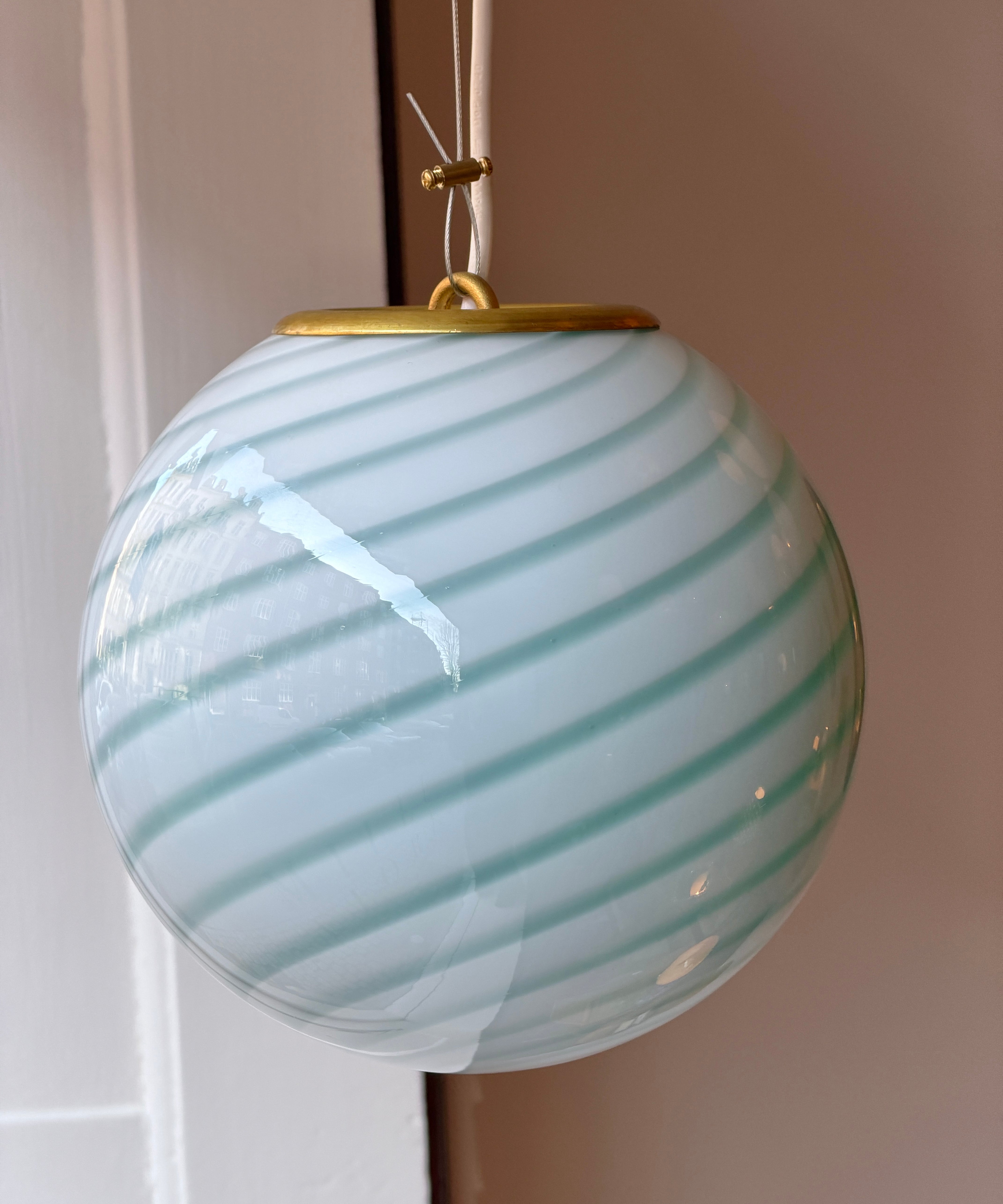 Candy ceiling lamp - Aqua green swirl (D20)