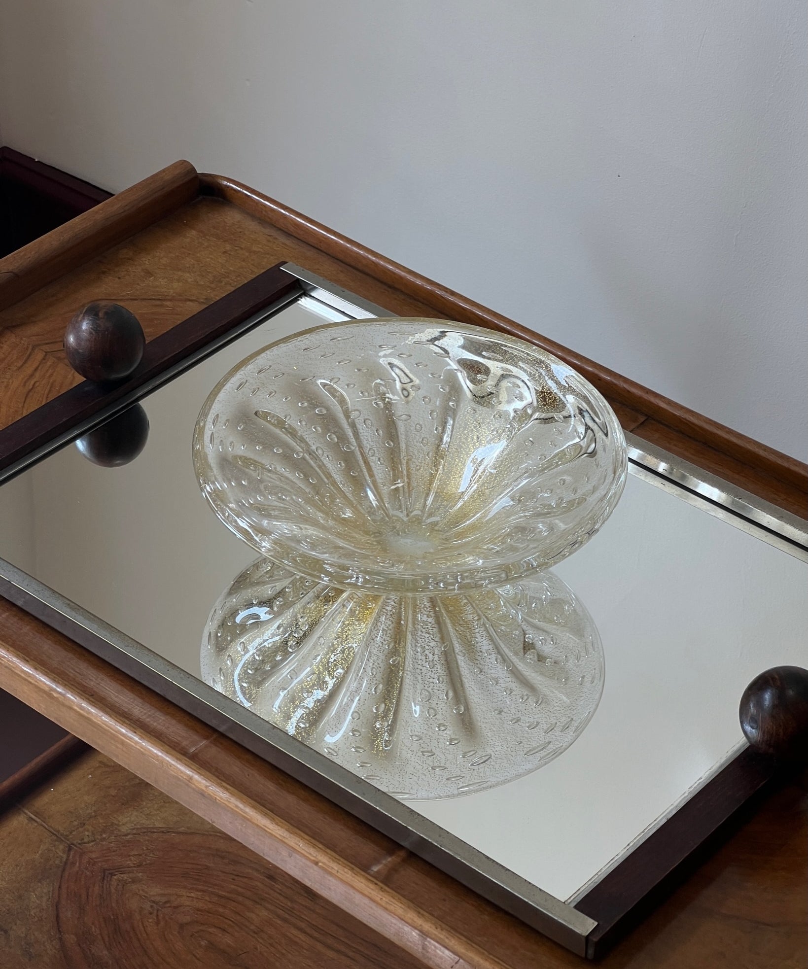 Vintage clear/golden Murano bowl