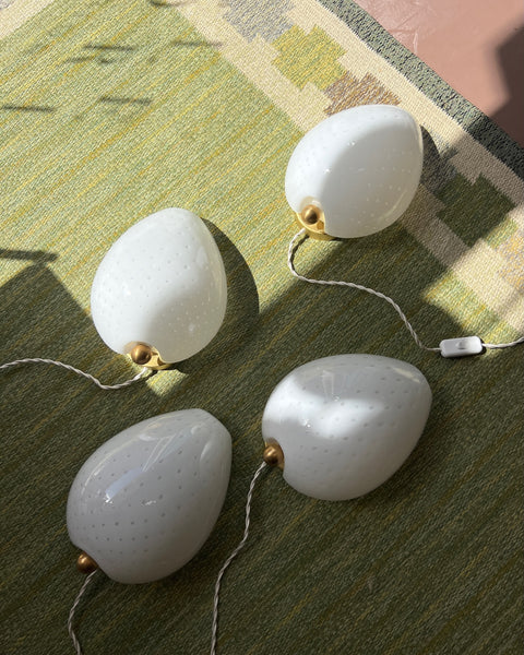 Vintage Murano white dotted drop wall lamp (4 available)