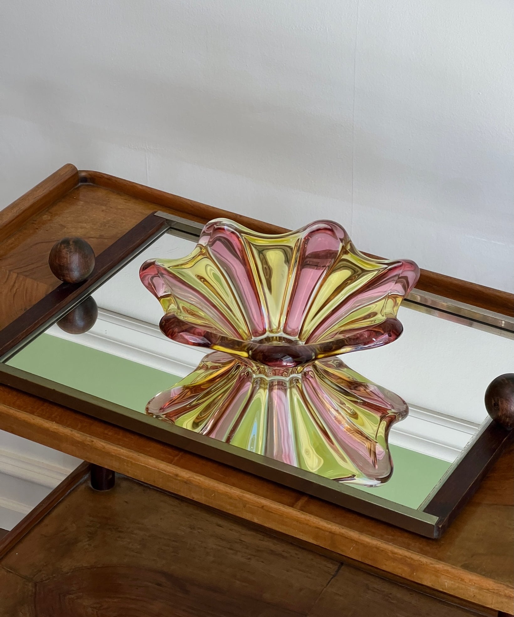 Vintage pink/yellow Murano bowl