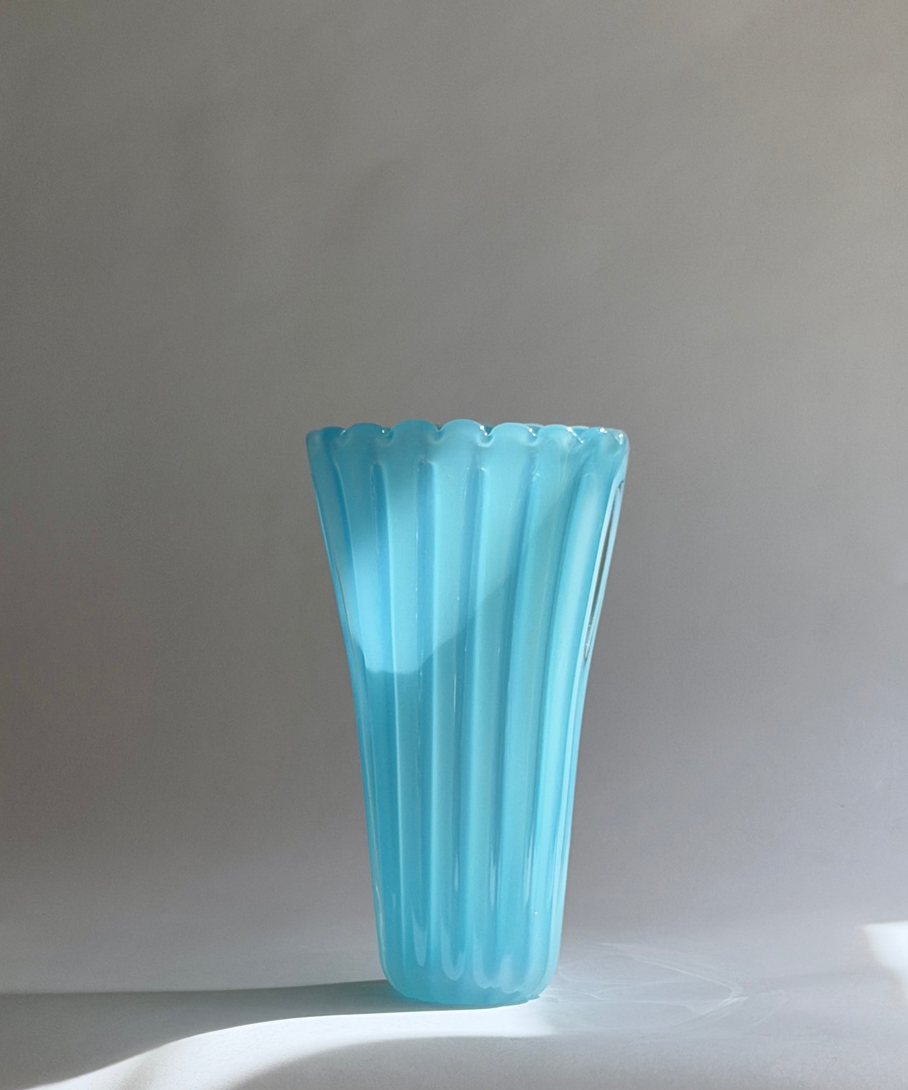 Vintage opal blue Murano vase