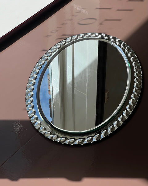 Vintage Italian mirror with faceted mirror frame