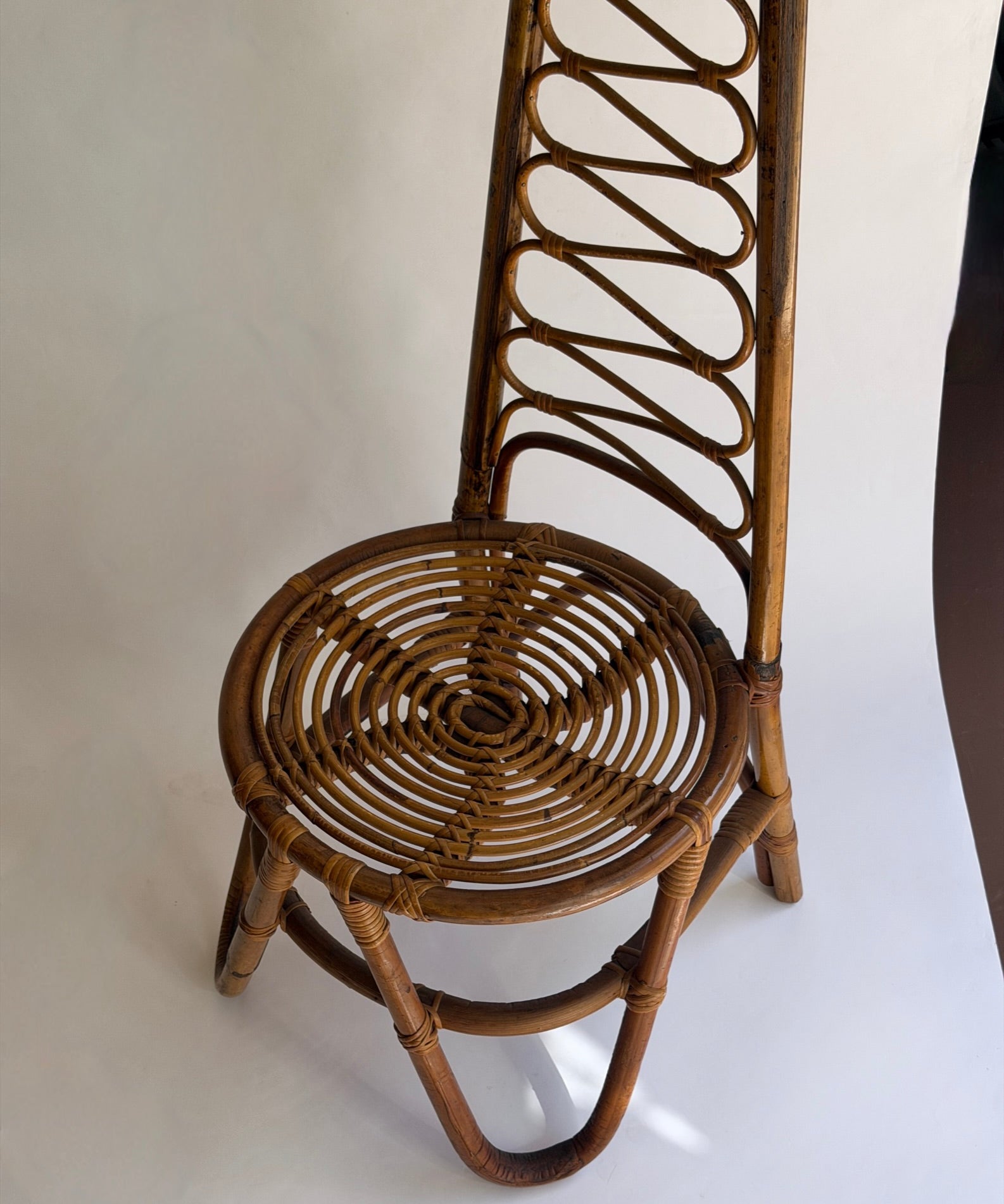 Vintage rattan/bamboo chair, Italy, 1960s (1 available)