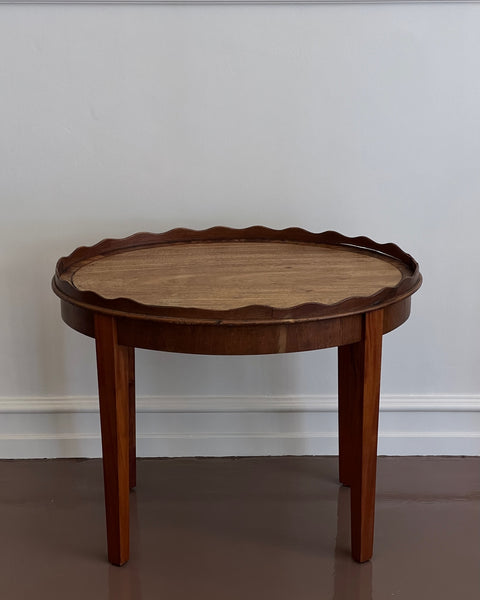 Vintage wavy wooden side table