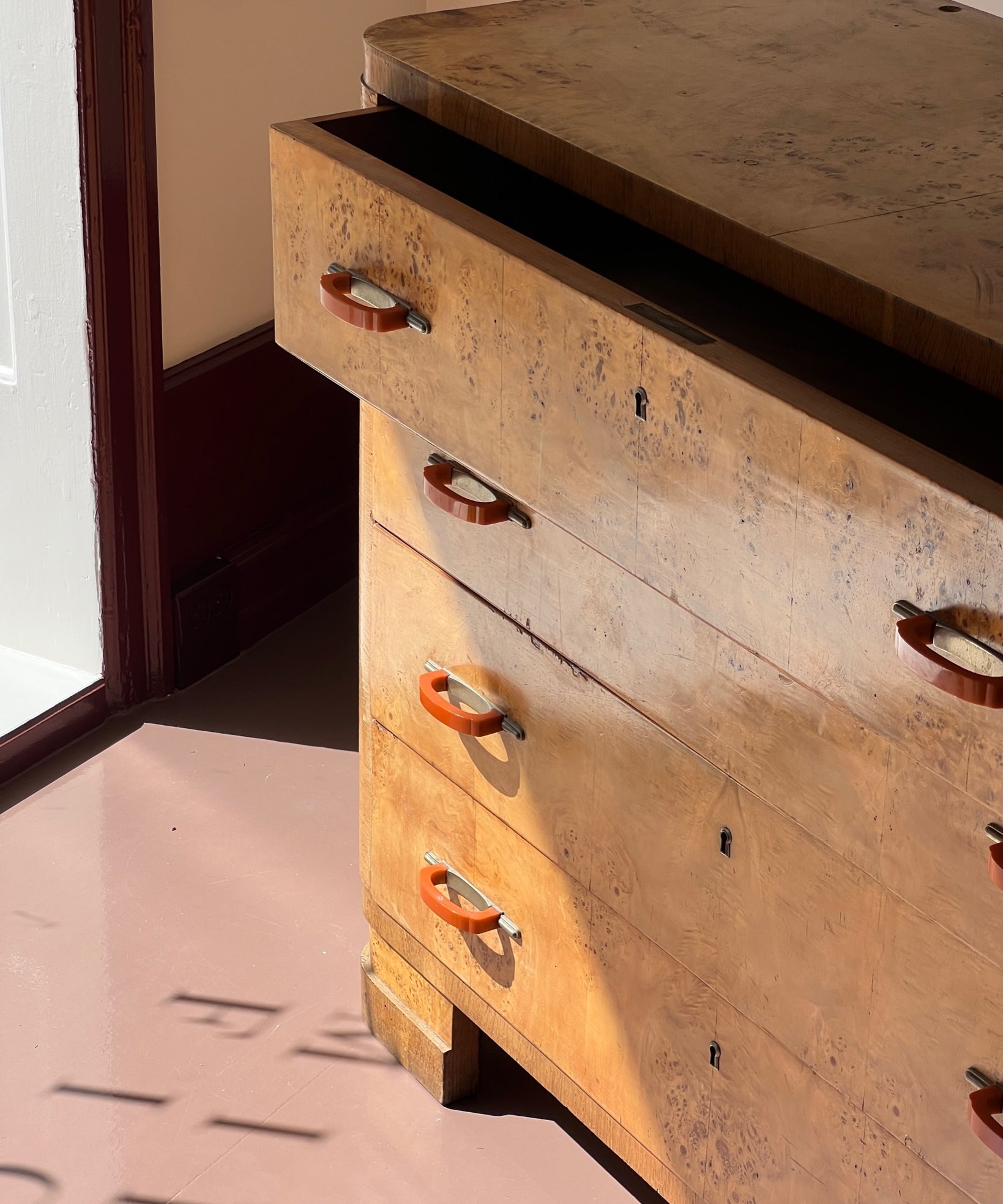 Large vintage wooden chest of drawers