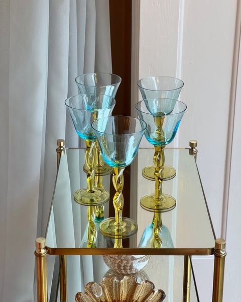 Vintage Murano wine glasses (Set of five)