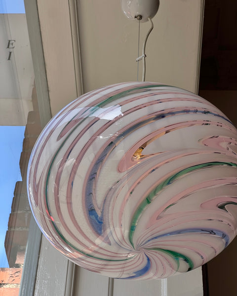 Vintage oval Murano multi-coloured/transparent ceiling lamp (D50)