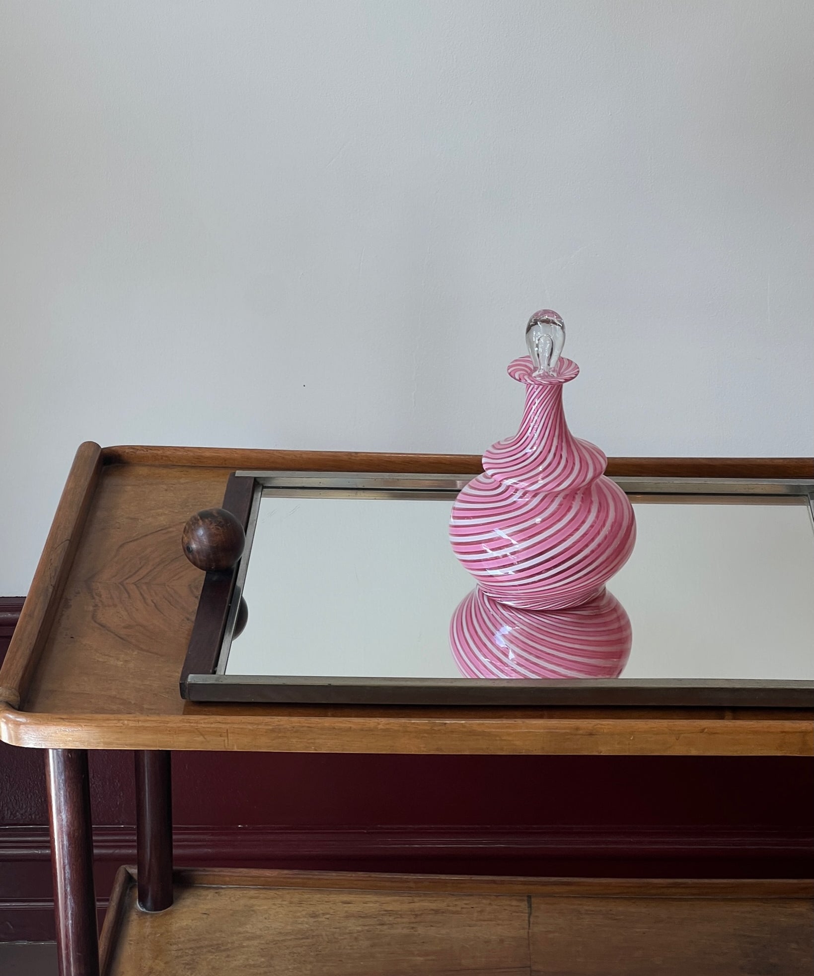 Vintage pink swirl Murano flacon