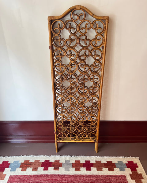 Vintage woven rattan room divider screen/paravant