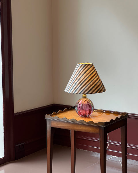 Vintage cranberry Murano table lamp (incl. lampshade)