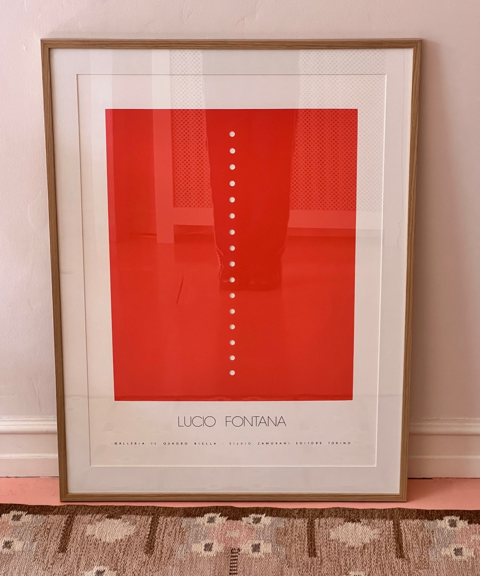 Vintage Lucio Fontana exhibition wall poster, Galleria Il Quadro Biella Torino
