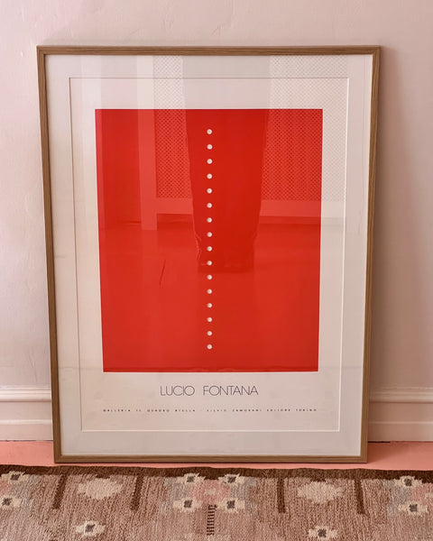 Vintage Lucio Fontana exhibition poster, Galleria Il Quadro Biella Torino
