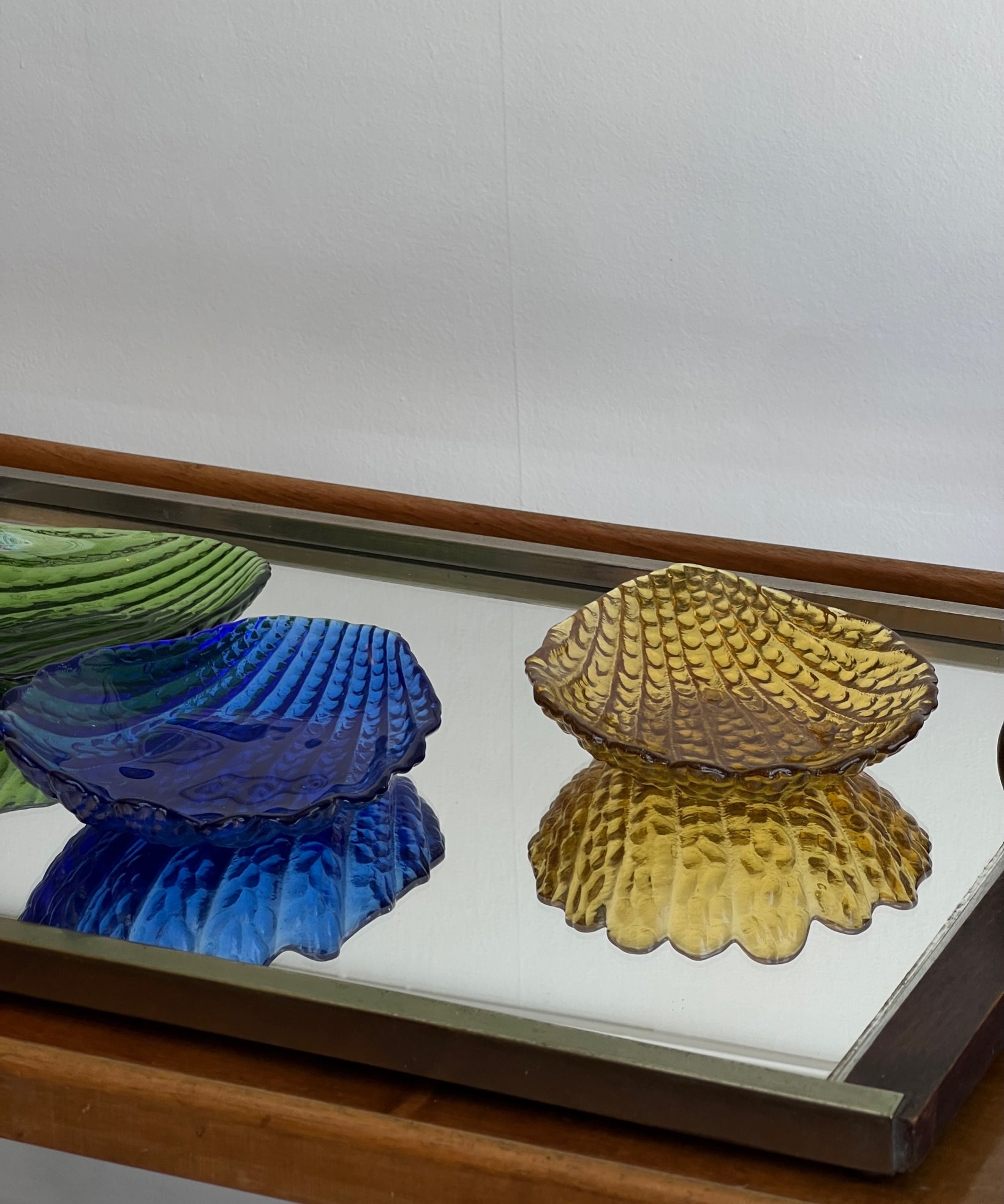 Vintage Murano shell bowls