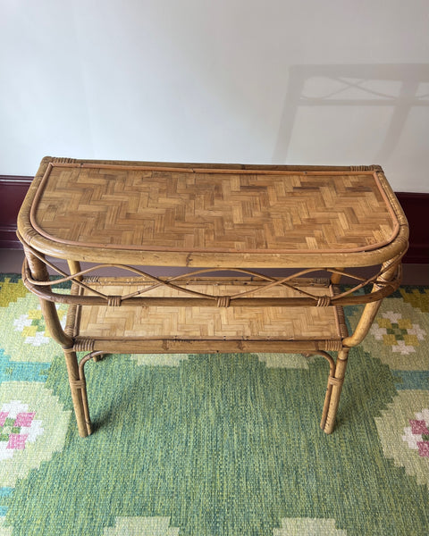 Vintage rattan console table