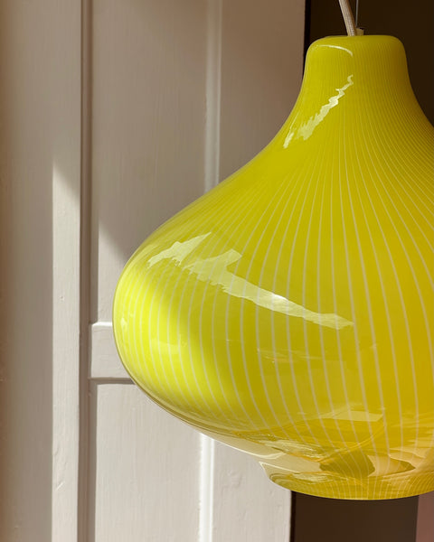 Vintage Massimo Vignelli yellow/white ceiling lamp