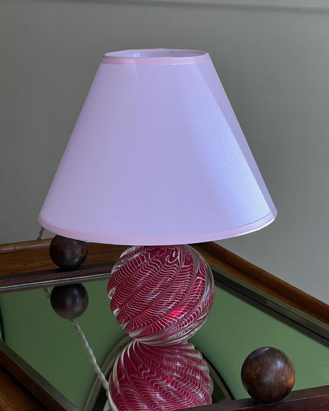 Vintage red swirl Murano table lamp