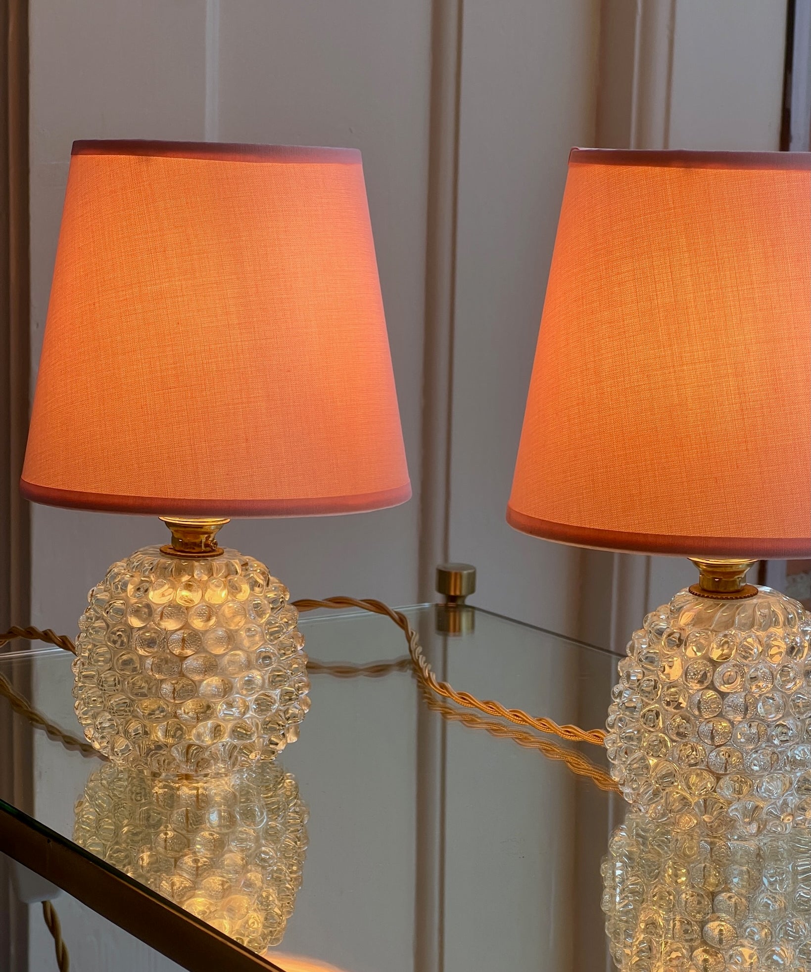 Vintage clear Murano table lamp (with shade)
