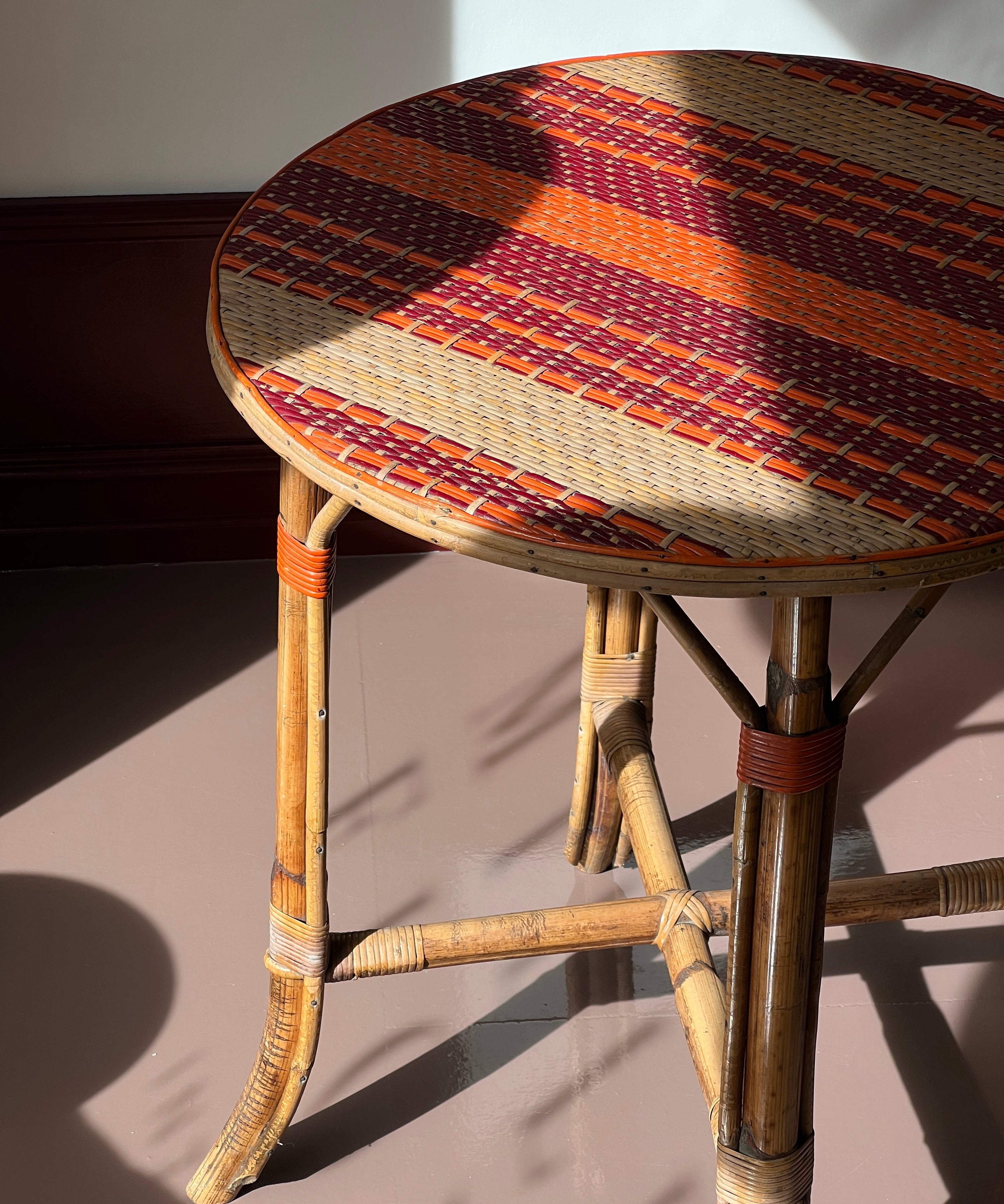 Vintage rattan table