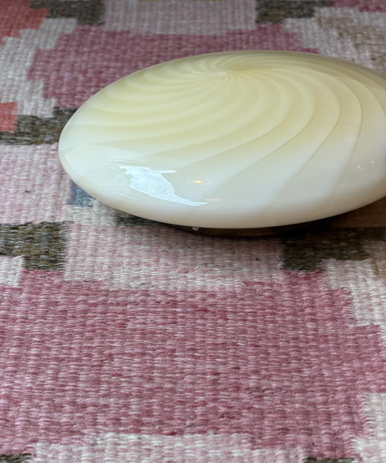 Vintage Murano yellow swirl ceiling/wall lamp (D28)