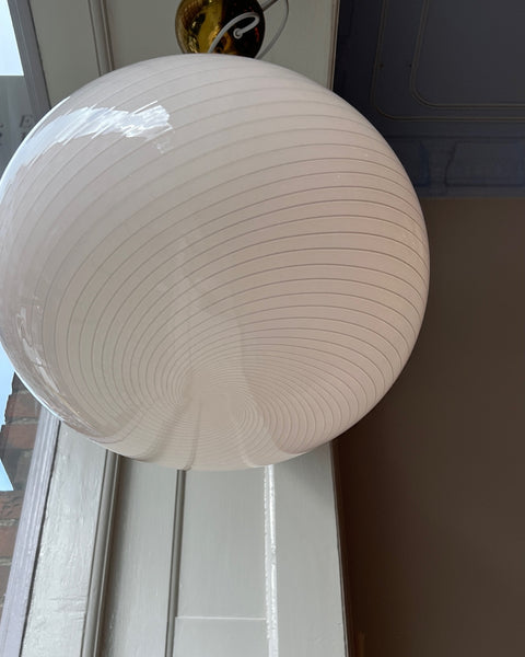 Vintage creme / white swirl Murano ceiling lamp (D42)