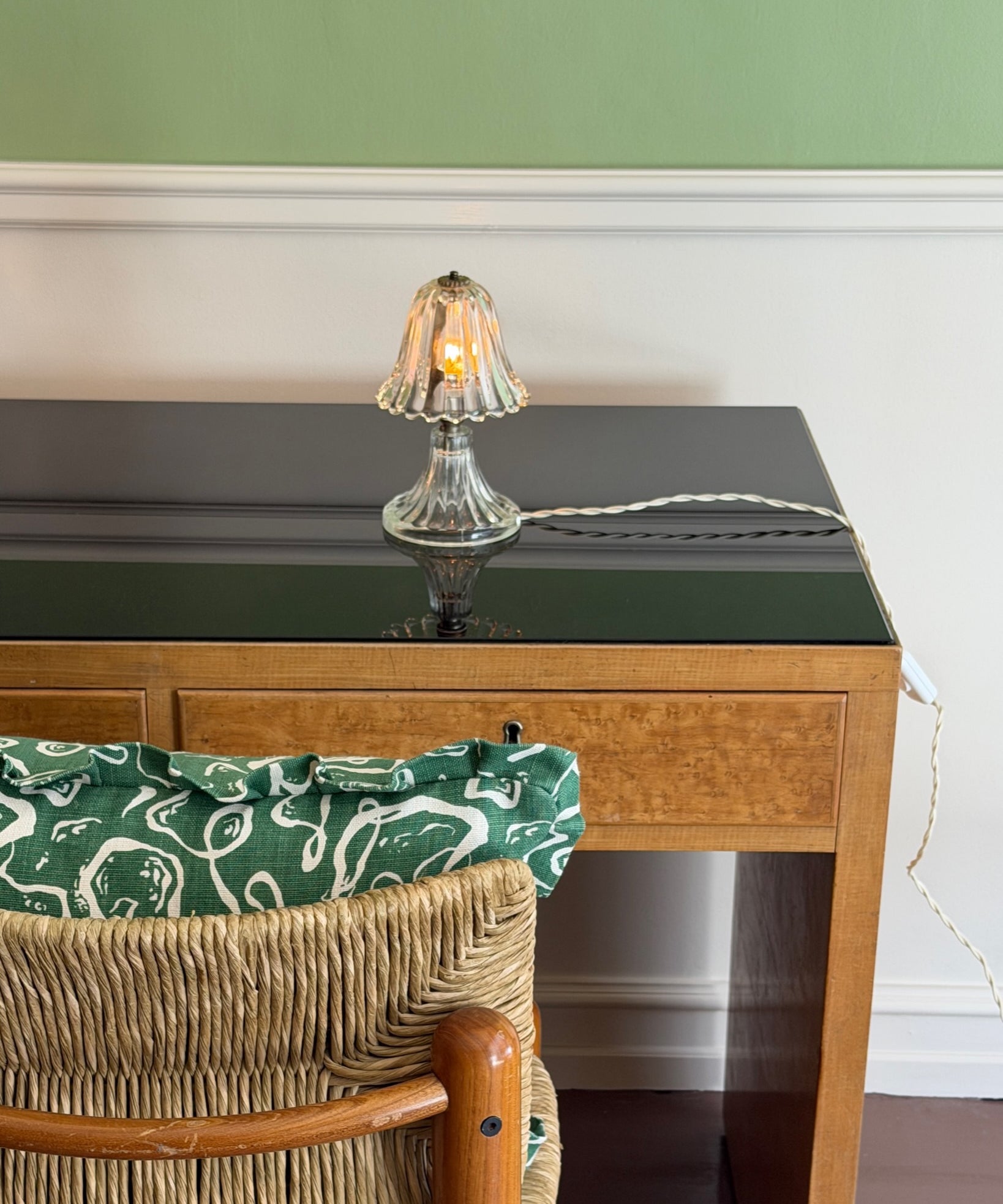 Vintage clear Murano table lamp