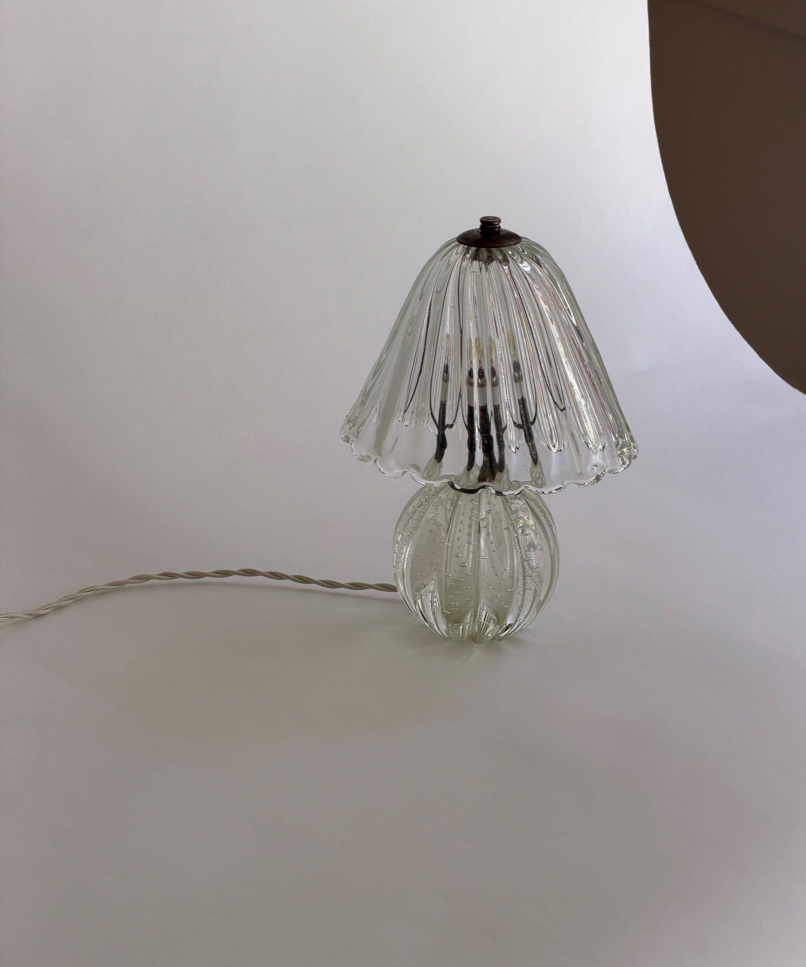 Vintage clear Murano table lamps (A pair available)
