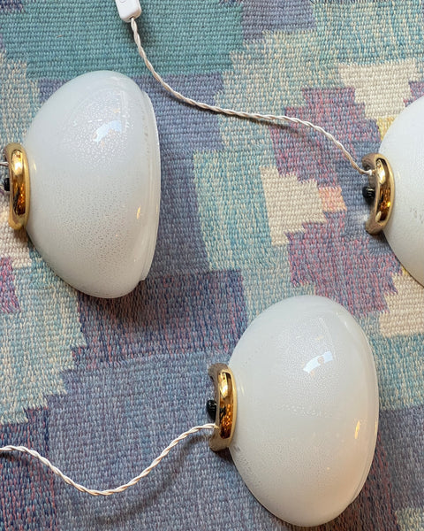 Vintage white/silver Murano wall lamp (3 available)