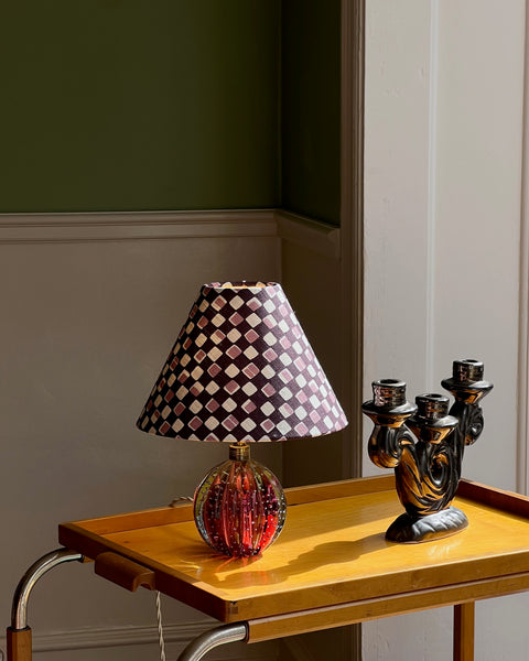 Vintage cranberry Murano table lamp (incl. lampshade)