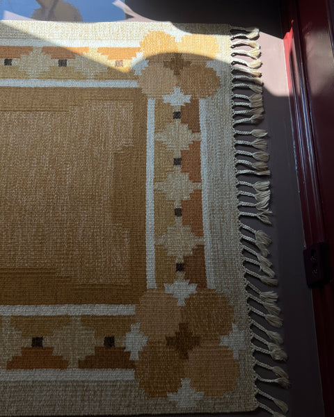 Vintage flat weave rug by Ingegerd Silow (IS)