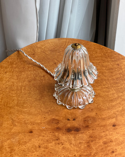 Vintage clear glass Murano table lamp