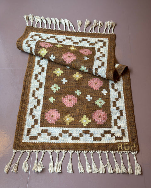 Vintage flat weave rug (Signed AGS)