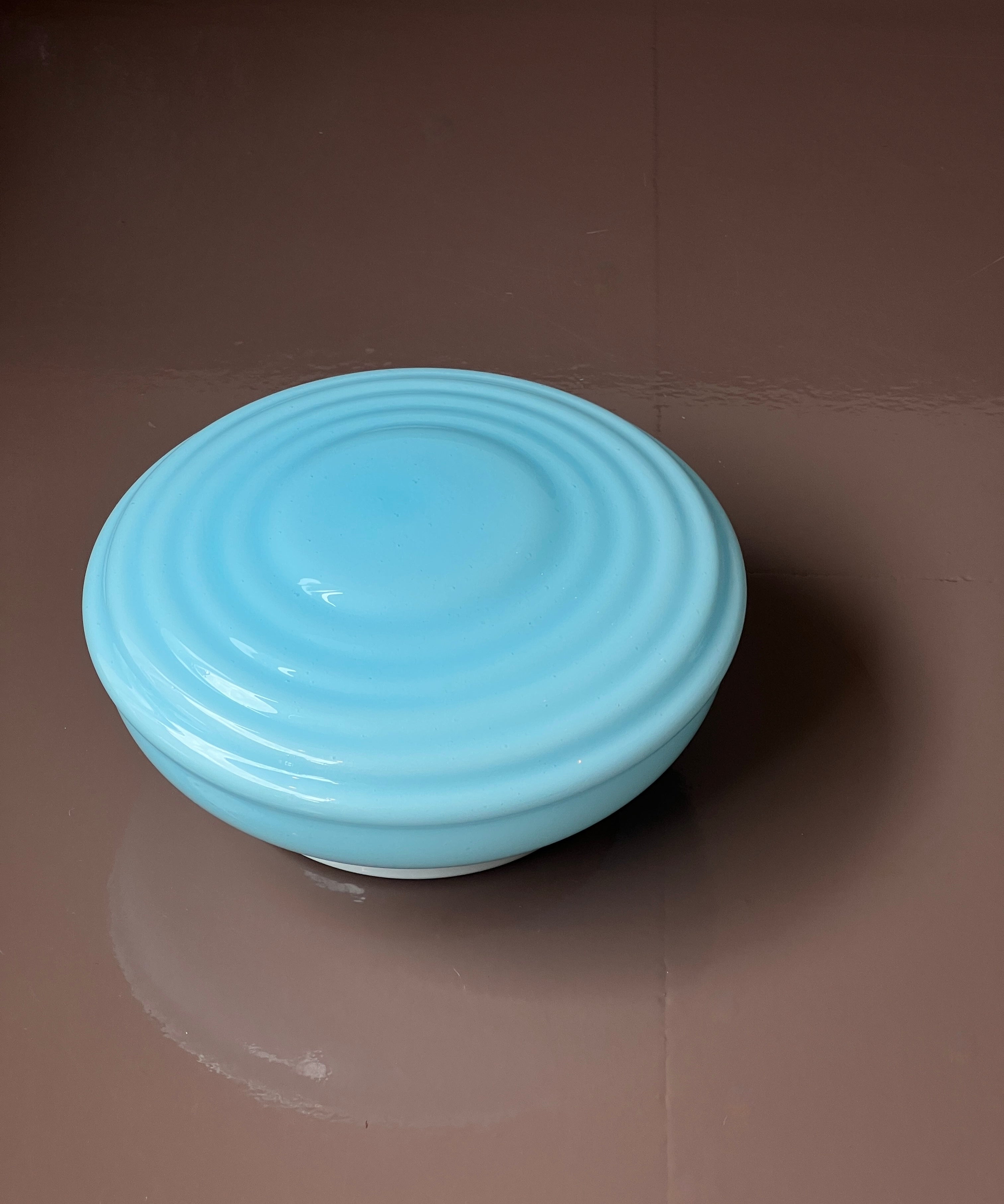 Vintage Murano blue ceiling/wall lamp (D24)