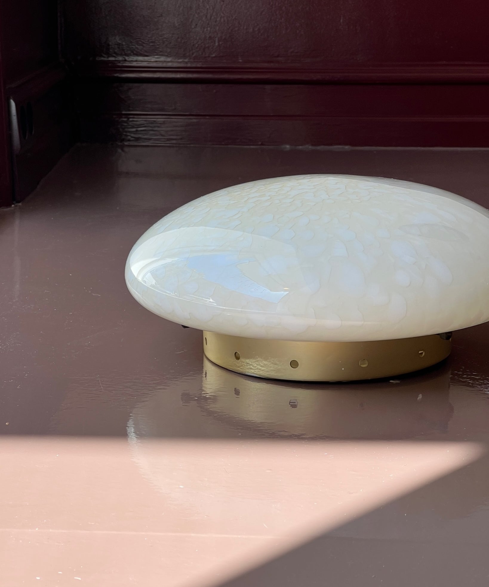 Vintage Murano white/creme dotted ceiling/wall lamp (D28)