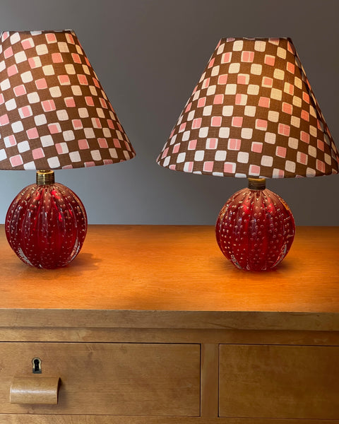 Vintage red Murano table lamp (2 available)