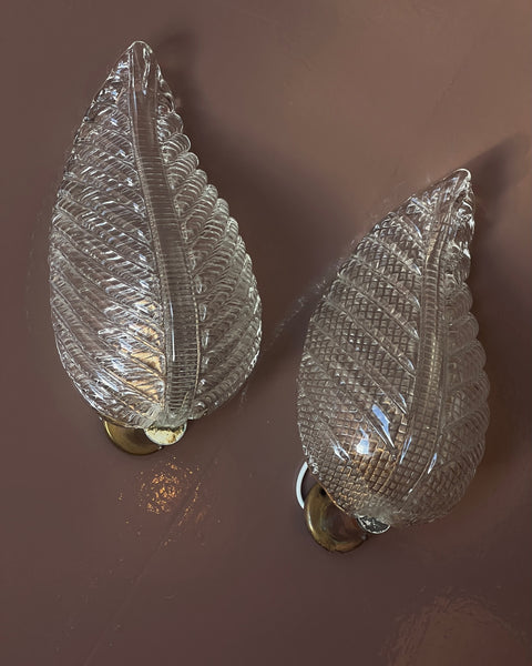 Vintage Murano leaf wall lamp (2 available)