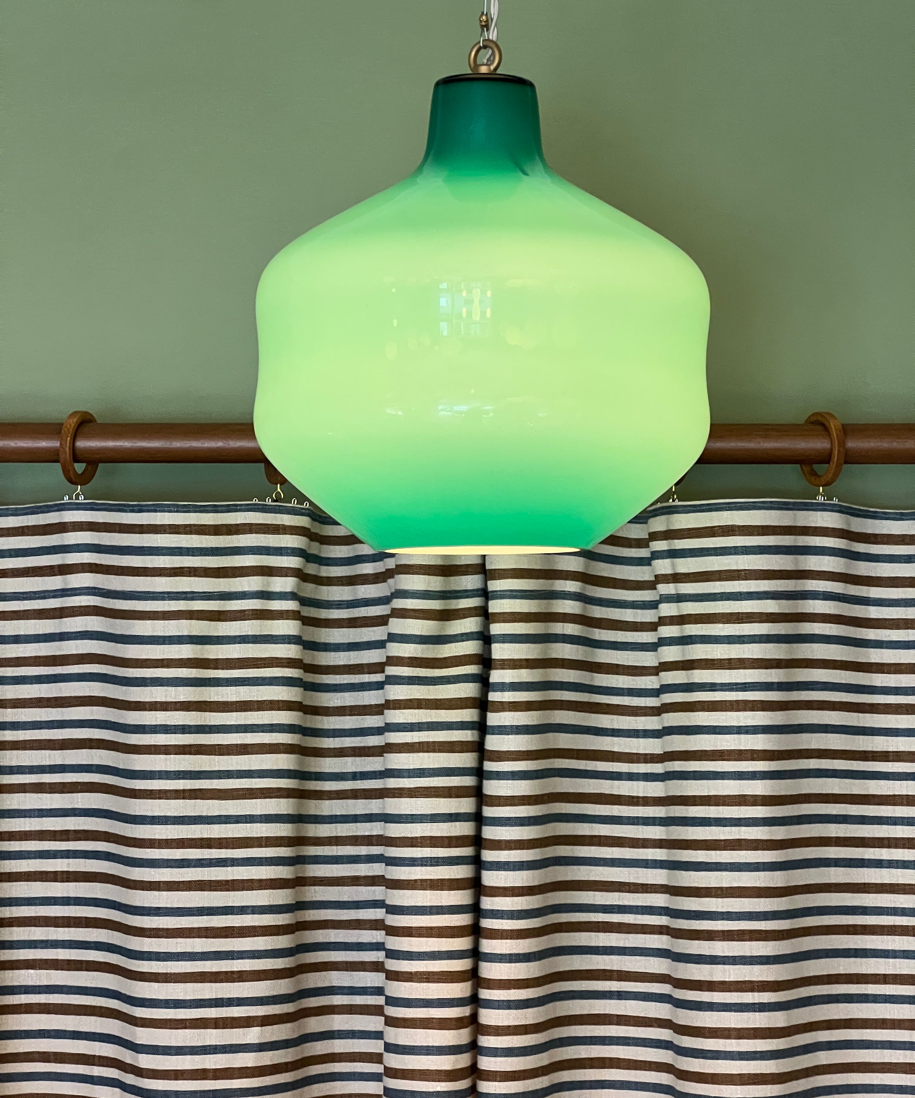 Vintage Massimo Vignelli opal/turquoise green ceiling lamp (30 cm)