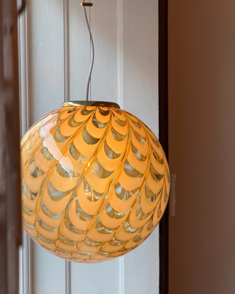 Vintage golden clear Murano ceiling lamp (D35)