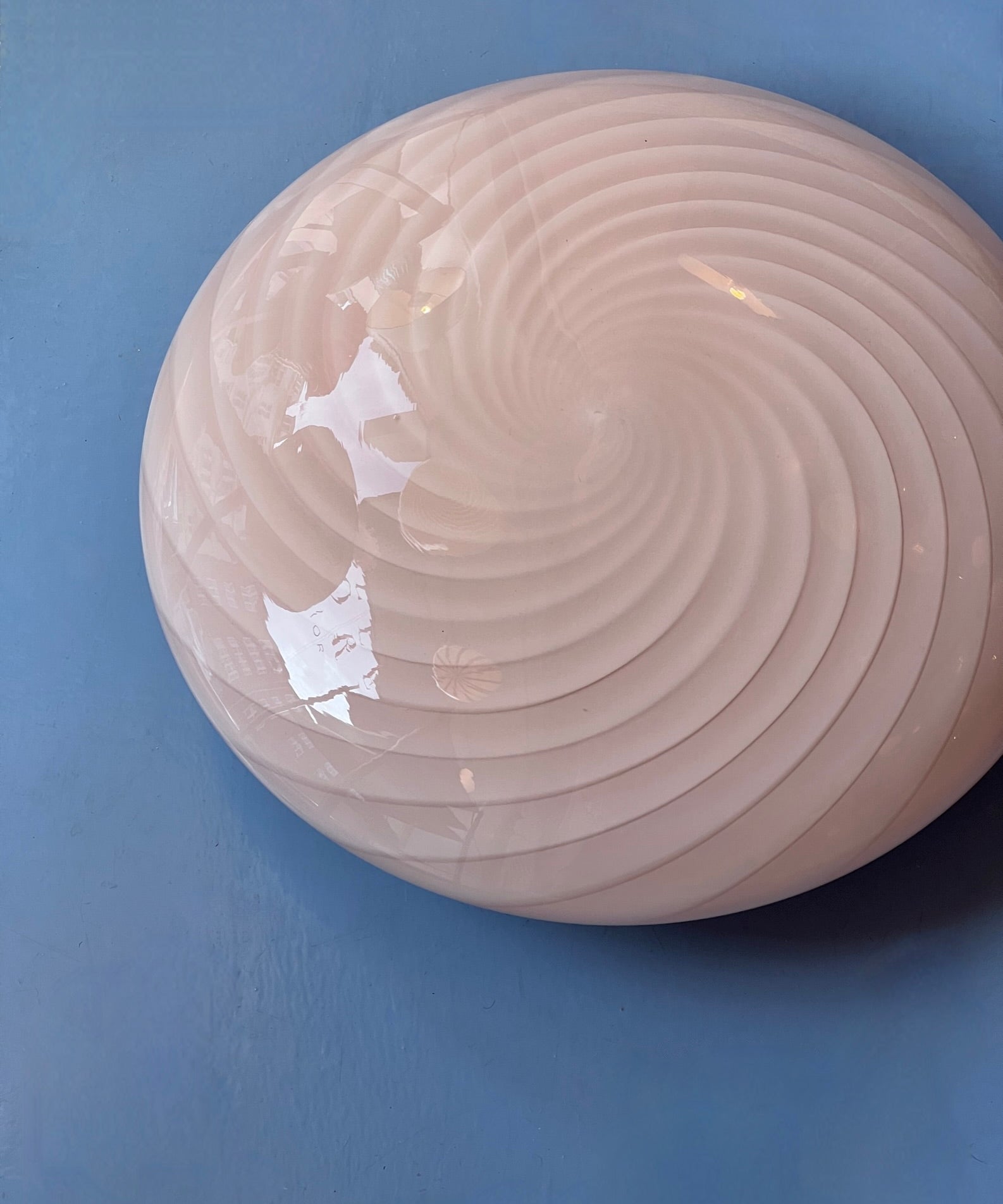 Vintage Murano light pink swirl ceiling/wall lamp